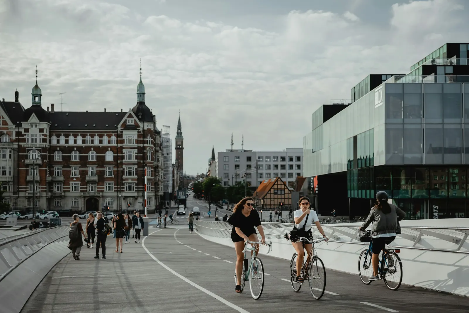 Cyclists on a street in central Copenhagen