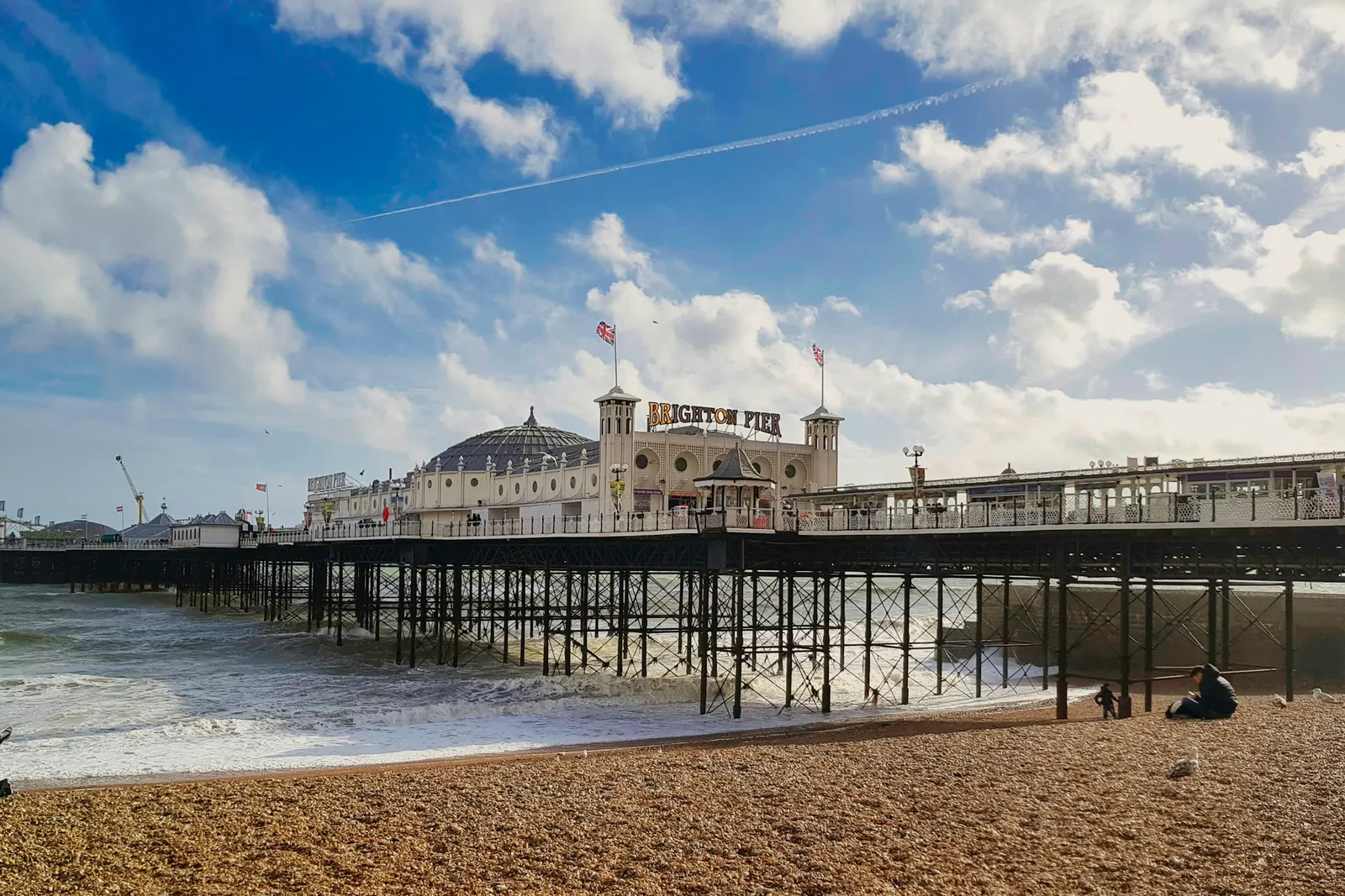Brighton Palace Pier seen along the beach